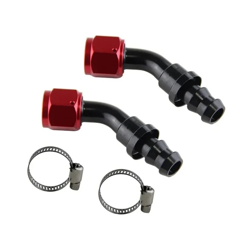 

Oil Fuel Line Hose End Fitting Straight 0°/45°/90°/180° Degree Push on Lock Hose Barb Swivel Adapter 2 PCS AN4/AN6/AN8/AN10/AN12