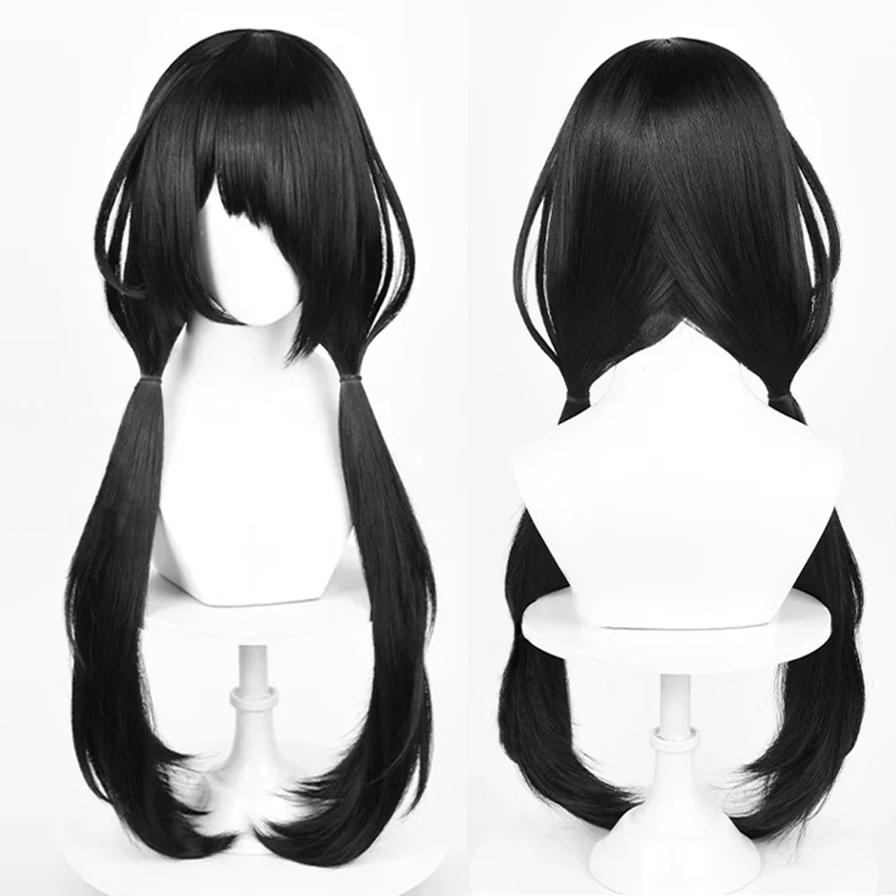 

RANYU Game Anime Cosplay Synthetic Black Straight Wig Fluffy Women Hair Heat Resistant Wig for Daily Party