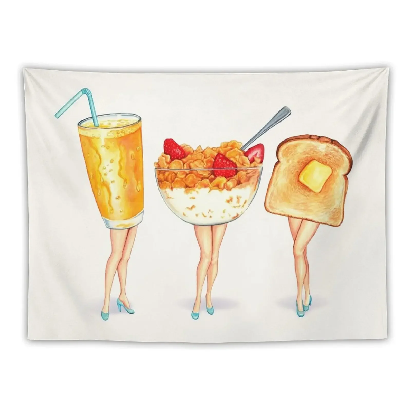 Breakfast Pin-Ups Tapestry Tapete For The Wall Bedroom Decor Aesthetic Tapestry