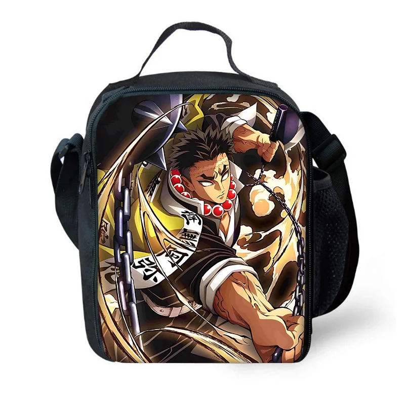 Anime Demon Slayer Child Insulated Large Capacity Bag for Boy and Girl Student Outdoor Picnic Resuable Thermal Cooler Lunch Box