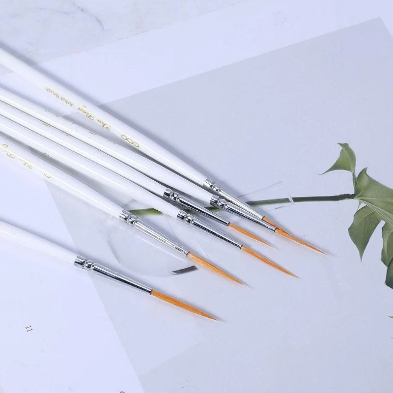 

G6DC 6Pcs Round Brush Hook Line Pen Artist Nylon Hair Paint Set Draw Painting Craft