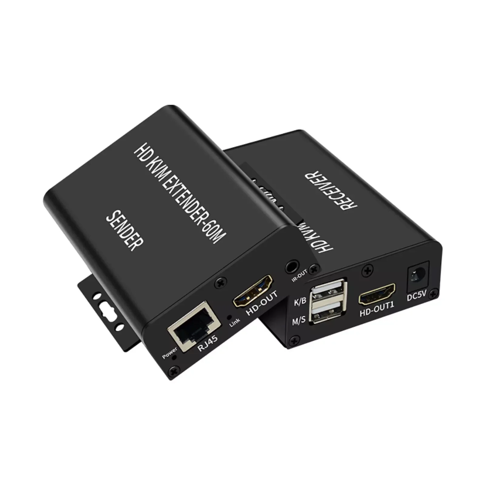 1080P 60M USB KVM Extender Hub Over RJ45 Ethernet Cable Video Converter One pair as a full functional module, no need of setting