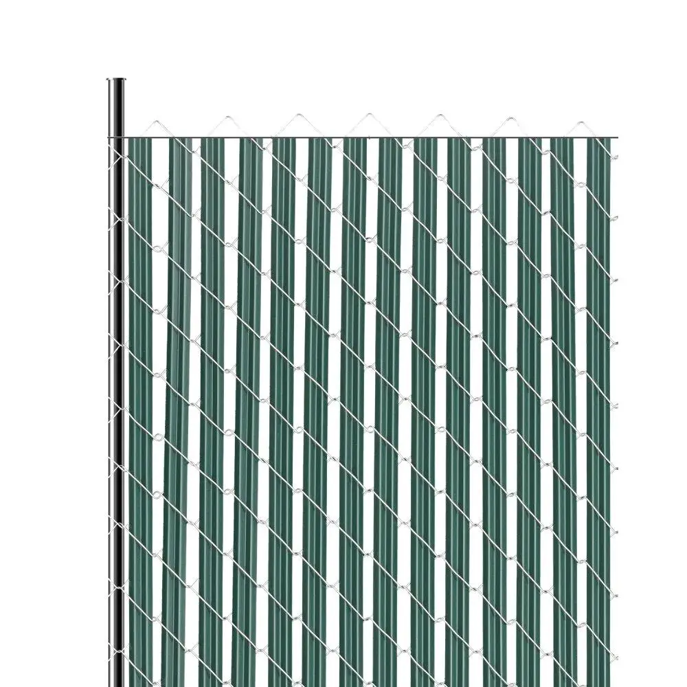 

Chain Link Fence Privacy Slats Single Wall for 5 High Fence Bottom Lock Green