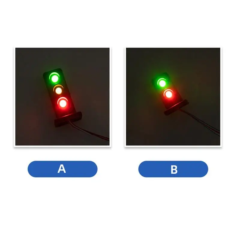 10pcs HO Scale Model Train Signals 2/3 Lights 1:87 Train Railroad LED Signal Lamp Railway Building Layout Scenery Street Light