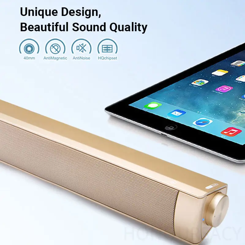 

Беспроводной Bluetooth-динамик HIFI стерео звуковая панель сабвуфер компьютерный динамик для ноутбука Macbook ПК MP3-плеер громкоговоритель