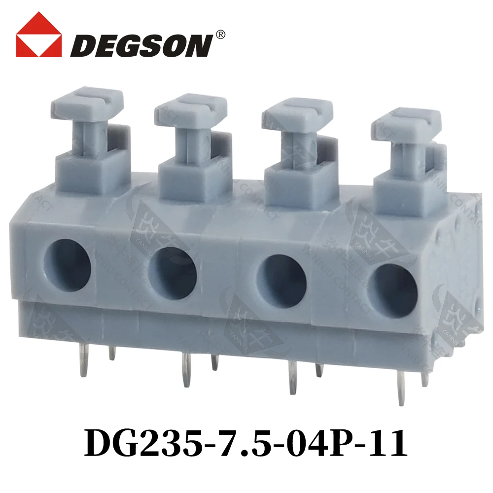 10Pcs DEGSON DG235-7.5-02P-14-00ZH Spring Type PCB Terminal Blocks KFDG235 2P-12P UL94V-0 Phoenix  Contact 17.5A 1000V