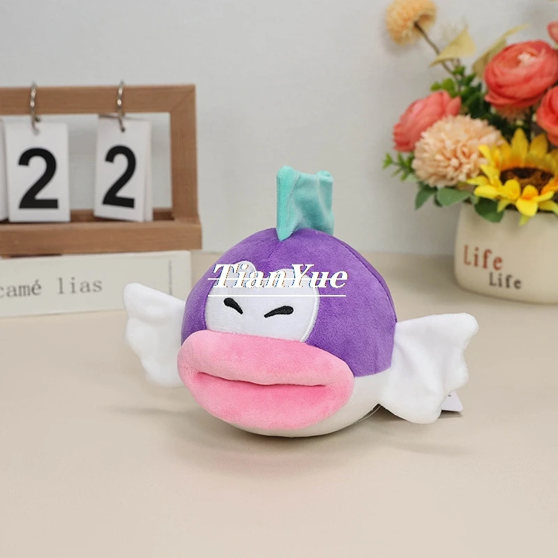 Anime Cute Cheep Chomp Purple Sushi Big Mouth Fish Stuffed doll Children's Christmas Gift toy 14cm