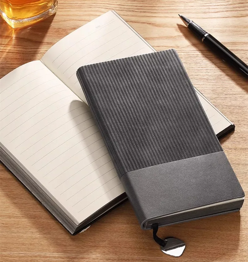 Logo Name Customize PU Leather A6 Notebook 200 Pages Mini Diary Memo Binder Planner Office School Supplies