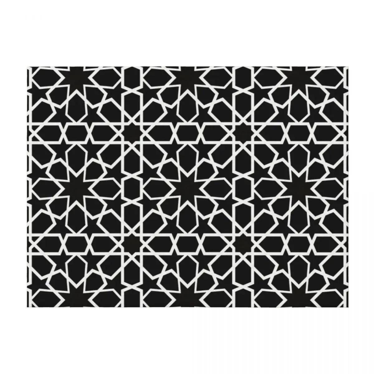 

white oriental pattern on black background - seamless pattern traditional morocco style Throw Blanket Thins Blankets