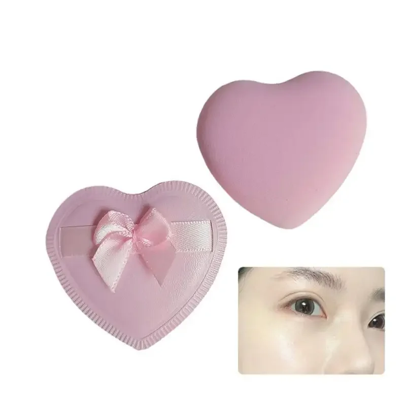 1/2/5pcs 하트 모양의 메이크업 스펀지 퍼프 드라이 웨트 듀얼 사용 캔디 퍼프 퍼프 재사용 가능한 리퀴드 파운데이션 파우더 화장품 스펀지 퍼프