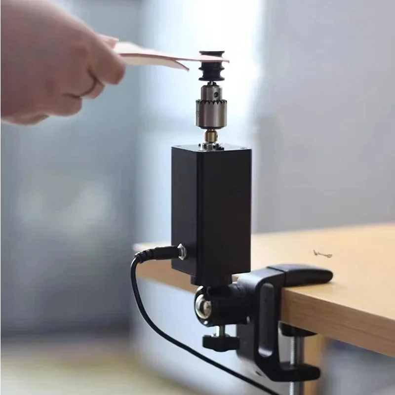 Electric Leather Edge Sanding Burnishing Machine Handmade DIY Vegetable Tanned Ebony Polishing Stick Trimming