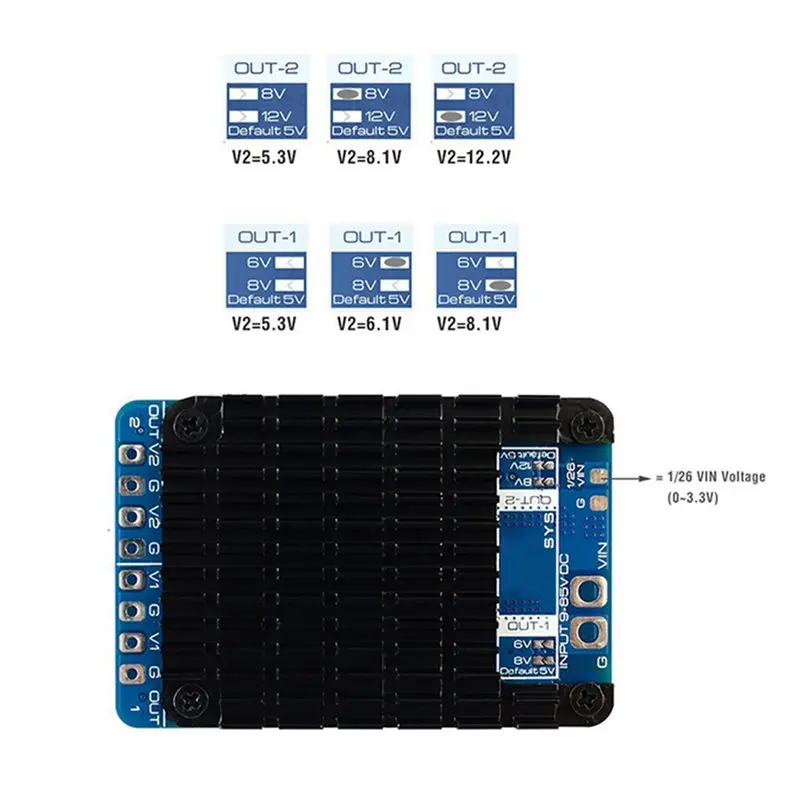 ABDE-2X For MATEK POWER MODULE PM20S-2 2X Independent Step-Down Voltage Regulators 9V-85V For FPV Drone