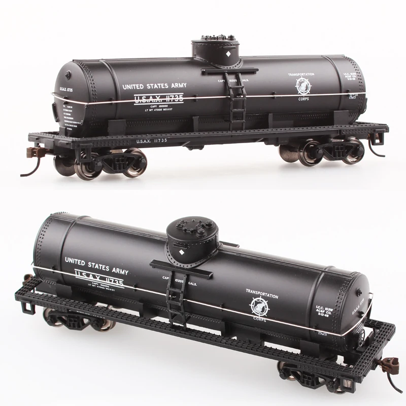 BACHMANN 1/87HO Train Model Tank Car American Series Simulation Metal Wheel 40 Feet Black Single Gas Bag Tank Car Train Model