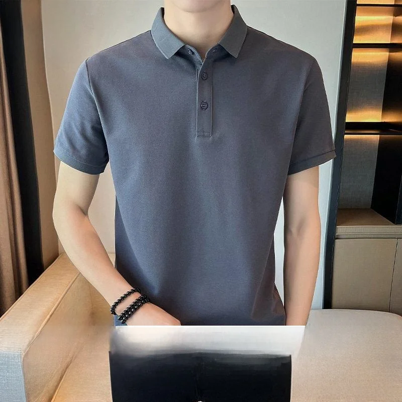 

Business Casual Short Sleeve Shirt Classic Versatile Breathable Slim Fit Turn-down Collar Spring Summer Fashion City Style
