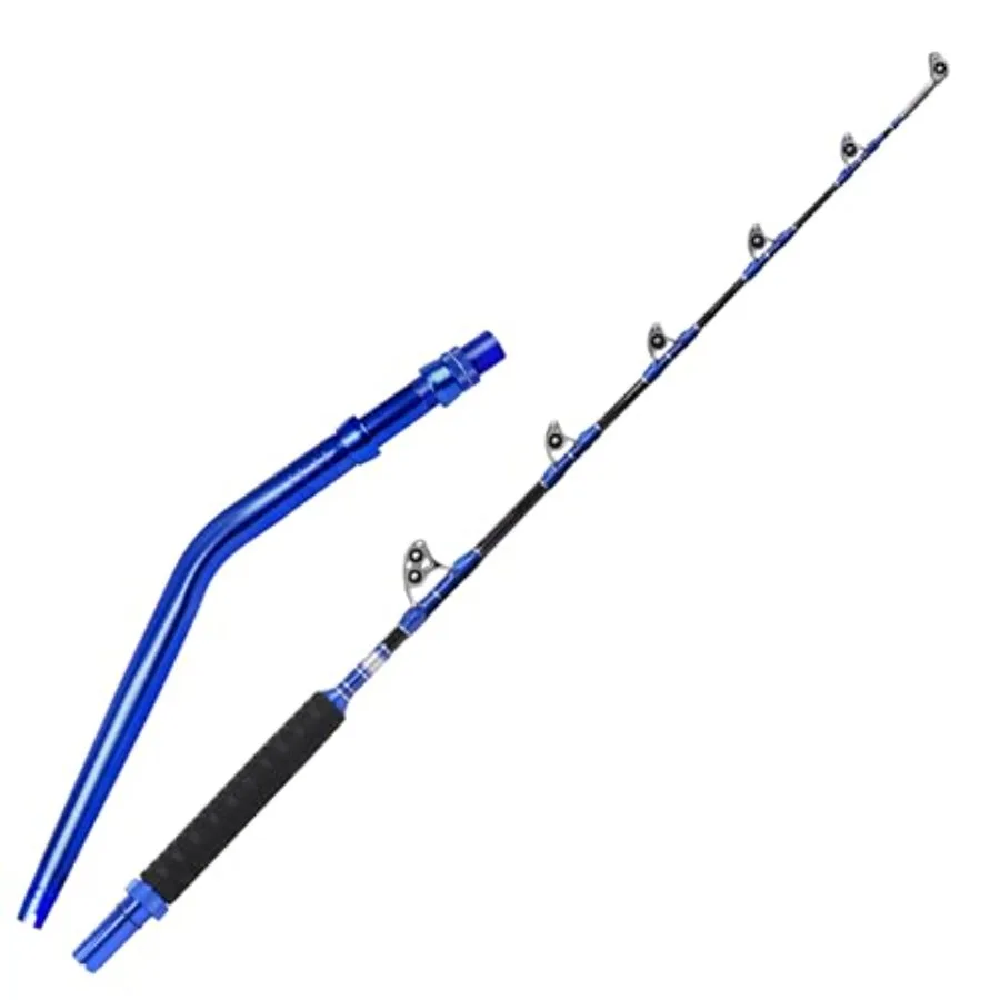 

2Piece Saltwater Offshore Heavy Bent Straight Butt Trolling Rod Fishing Roller Rod Conventional Boat Deep Sea Fishing P