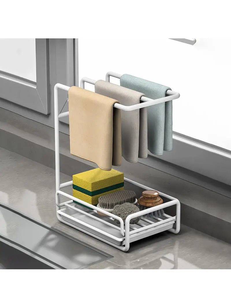 

Kitchen Sponge And Cloth Holder Aluminum Drain Basket Storage Ra Faucet Disloth Sink Sponge Special Purpose Organizer