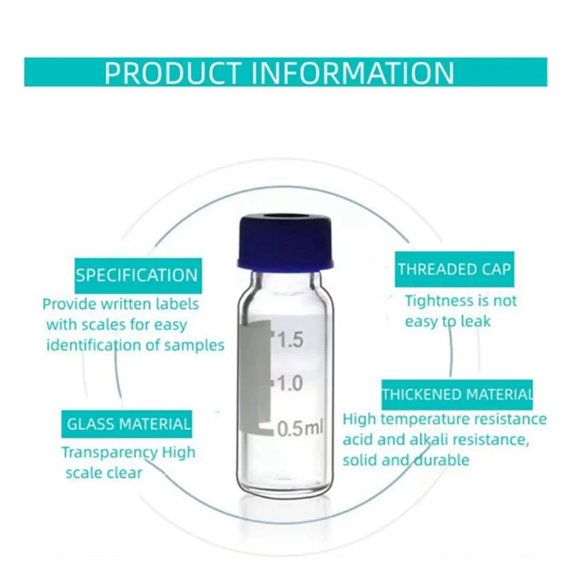 

A04G-300 Упаковка флаконов с автосамплером, флаконы HPLC емкостью 2 мл, лабораторные янтарные флаконы 9-425 с возможностью записи и градуировкой, винтовая крышка, прозрачные