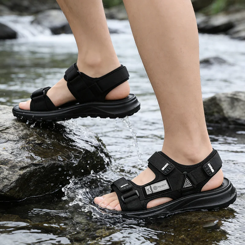 

Summer Sandals Shoes Men Outdoor Lightweight Anti-slip Flat Men Shoes Breathable Beach Water-resistant Beach Casual Shoes Men
