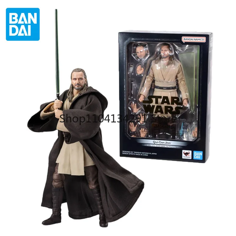 

Bandai оригинальная аниме-фигурка S.H.Figuarts Star Wars Qui-Gon Jinn, экшн-фигурки, игрушки для мальчиков и девочек, детские подарки на день рождения
