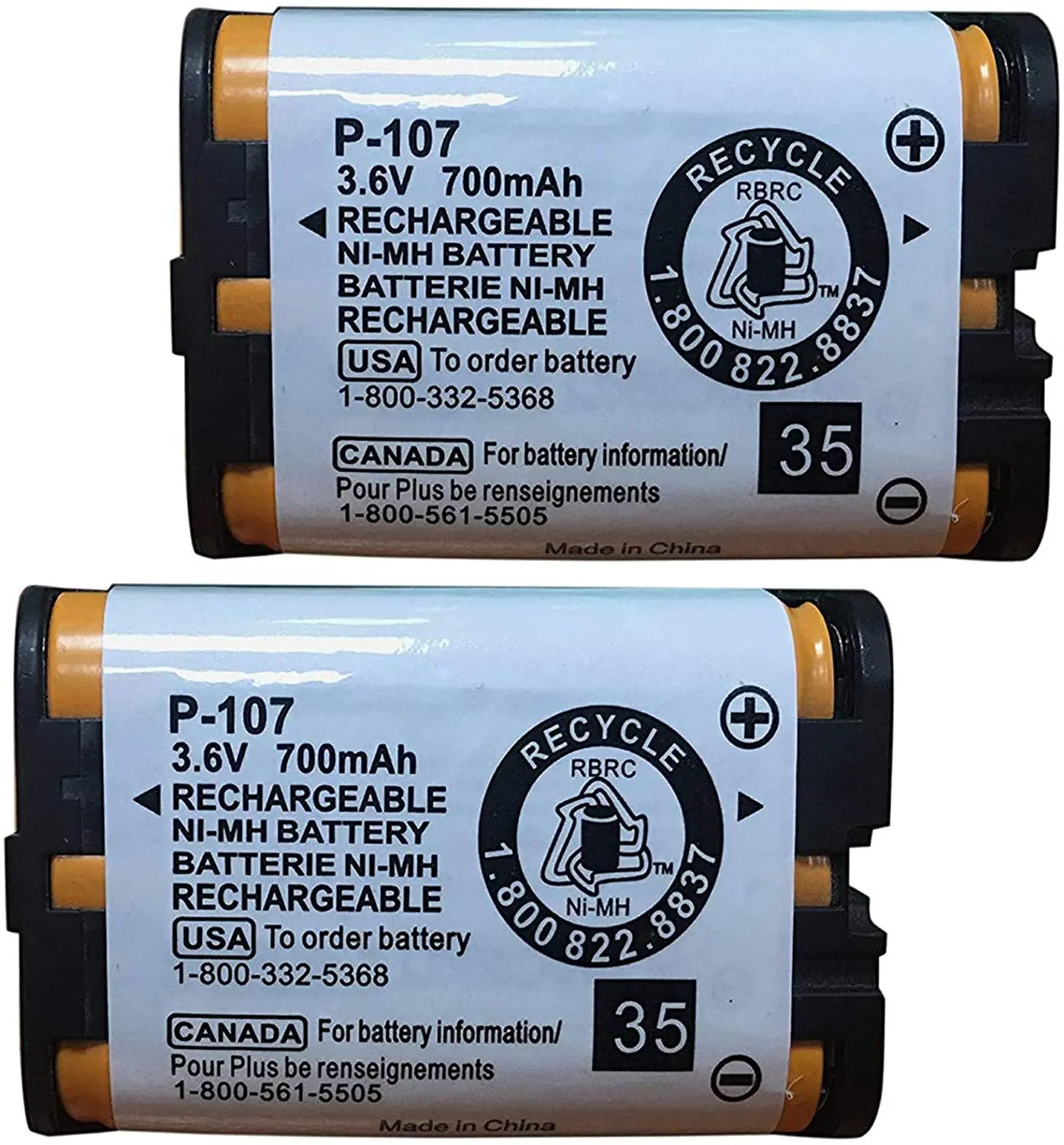 Culhye HHRP107 Rechargeable Ni-MH Battery for HHR-P107 HHR-P107A HHRP107A Cordless Phone 3.6v 700mAh