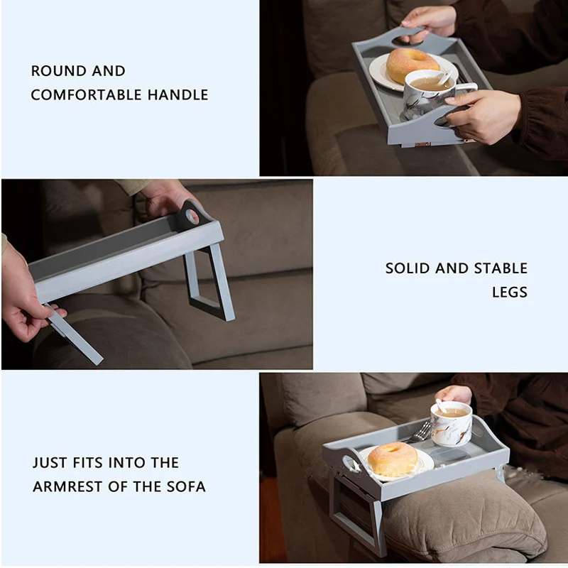 Imagem -05 - Multi Função Clip na Bandeja do Sofá com Pernas Dobráveis Laptop Stand Serving Table Snack Armrest Fit para Cama Café Piso do Café da Manhã