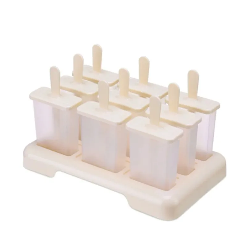 

Edible grade PP ice cube mold, DIY long handled popsicle mold for ice cream, homemade ice cream tray box, anti odor with lid