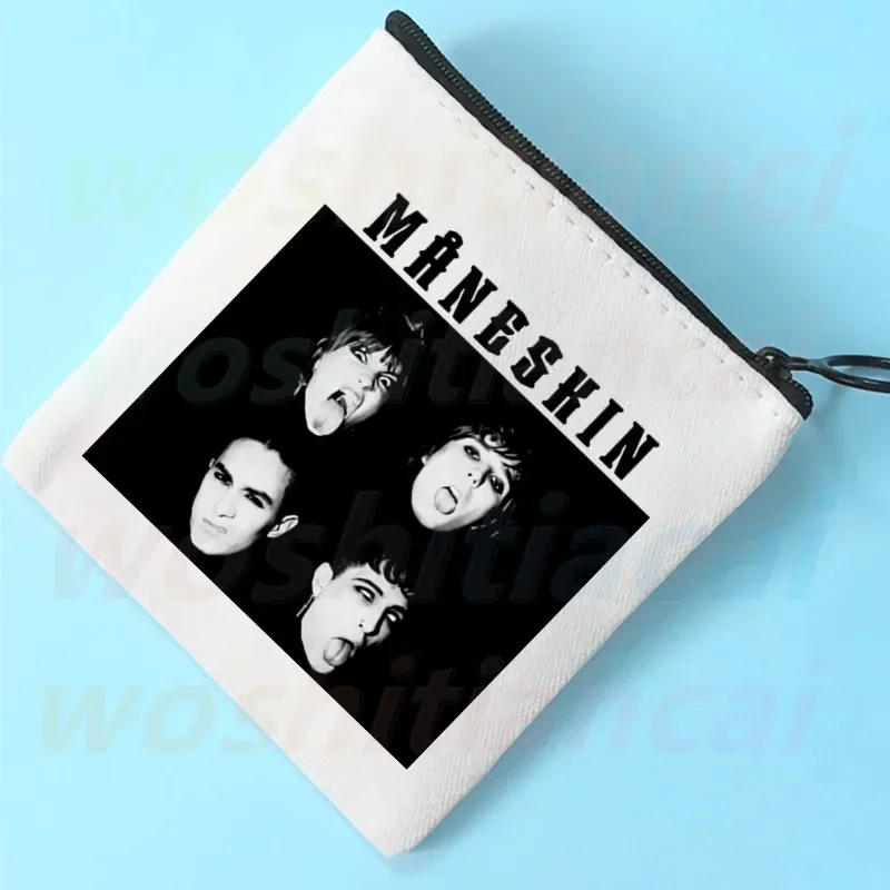 Maneskin Cartoon Printed Canvas Bag Design Hip Hop Gothic Punk Rock Graphic Canvas Simple and Fashionable Storage Bag