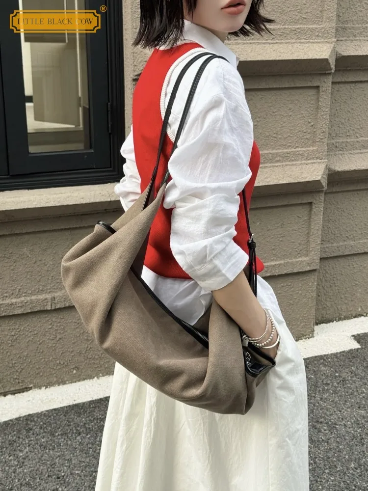 

Fashion Office Women Zipper Casual Canvas Single Shoulder Straw Weaving Patchwork Designer Ladies Retro Crossbody Underarm Bag