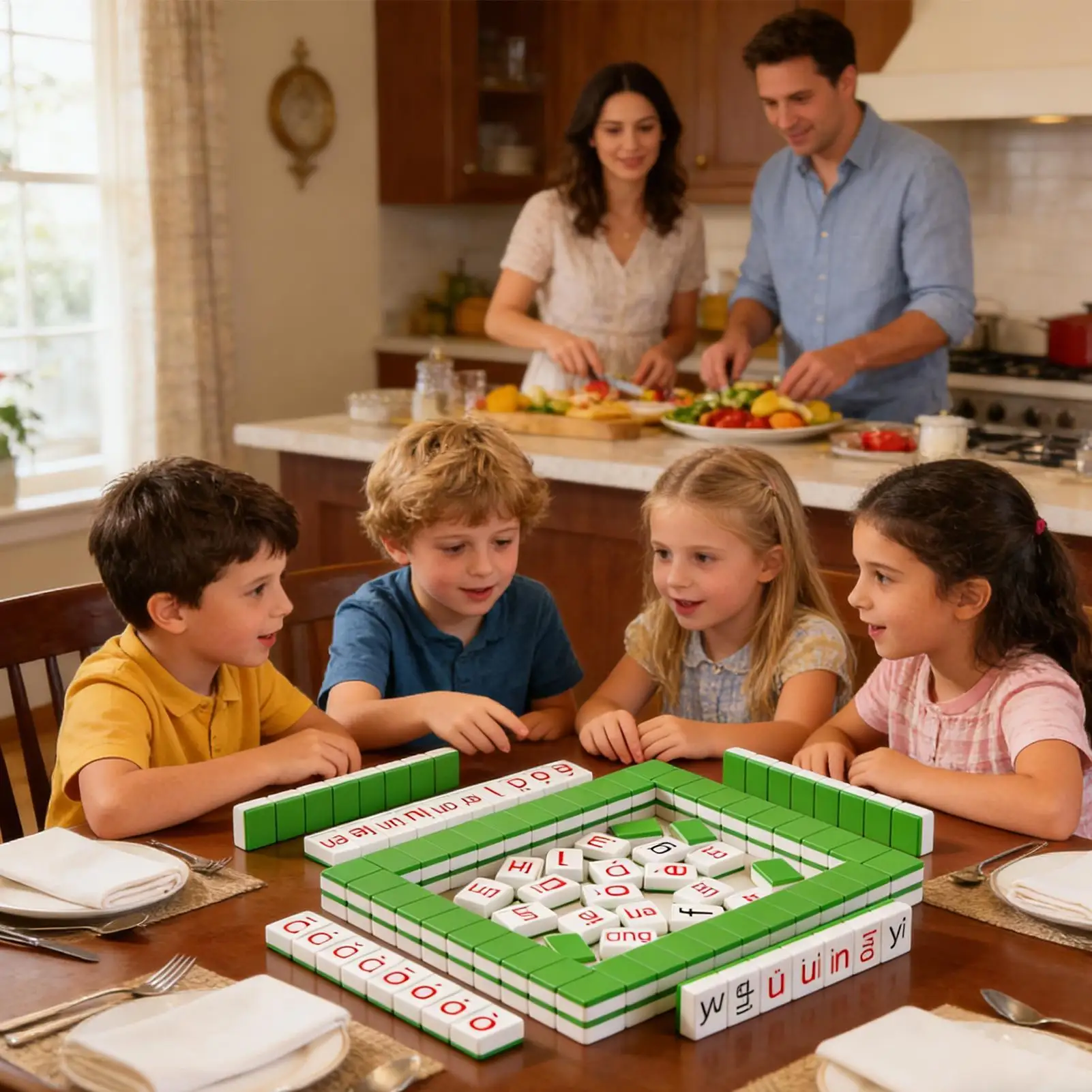 

Kids Learning Toys Early Learning Pinyin Mahjong Tiles Educational Party Game For Home School Classroom Boys Girls Family Nights