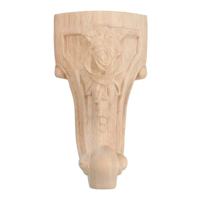 1/4/8PCS European Style Solid Wood Carved Furniture Foot Legs TV Cabinet Seat Feets Vintage Home Decor Decoration Accessories