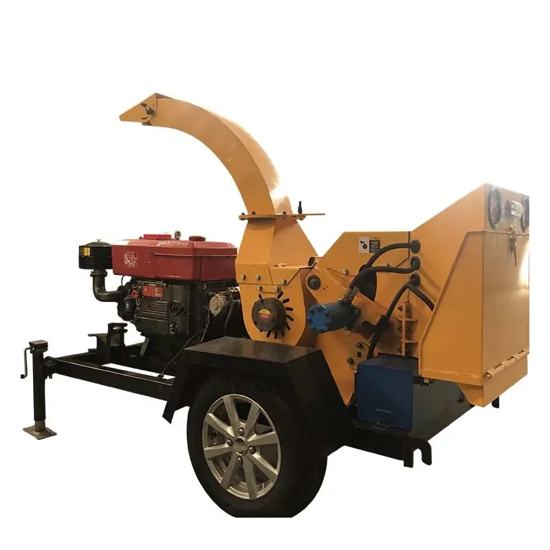 Engine Type 600 Tree Branch Crusher Round Wood Branches Straw Fruit Trees Large Wood Green Garden Crushing wood sherdder