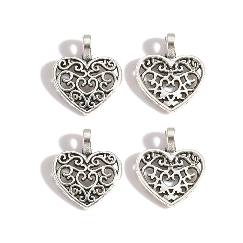 25 قطعة 5 اللون العتيقة الفضة اللون القلب Charms قلادة لصنع المجوهرات قلادة سوار ذاتي الصنع 18*14 مللي متر A83 #5