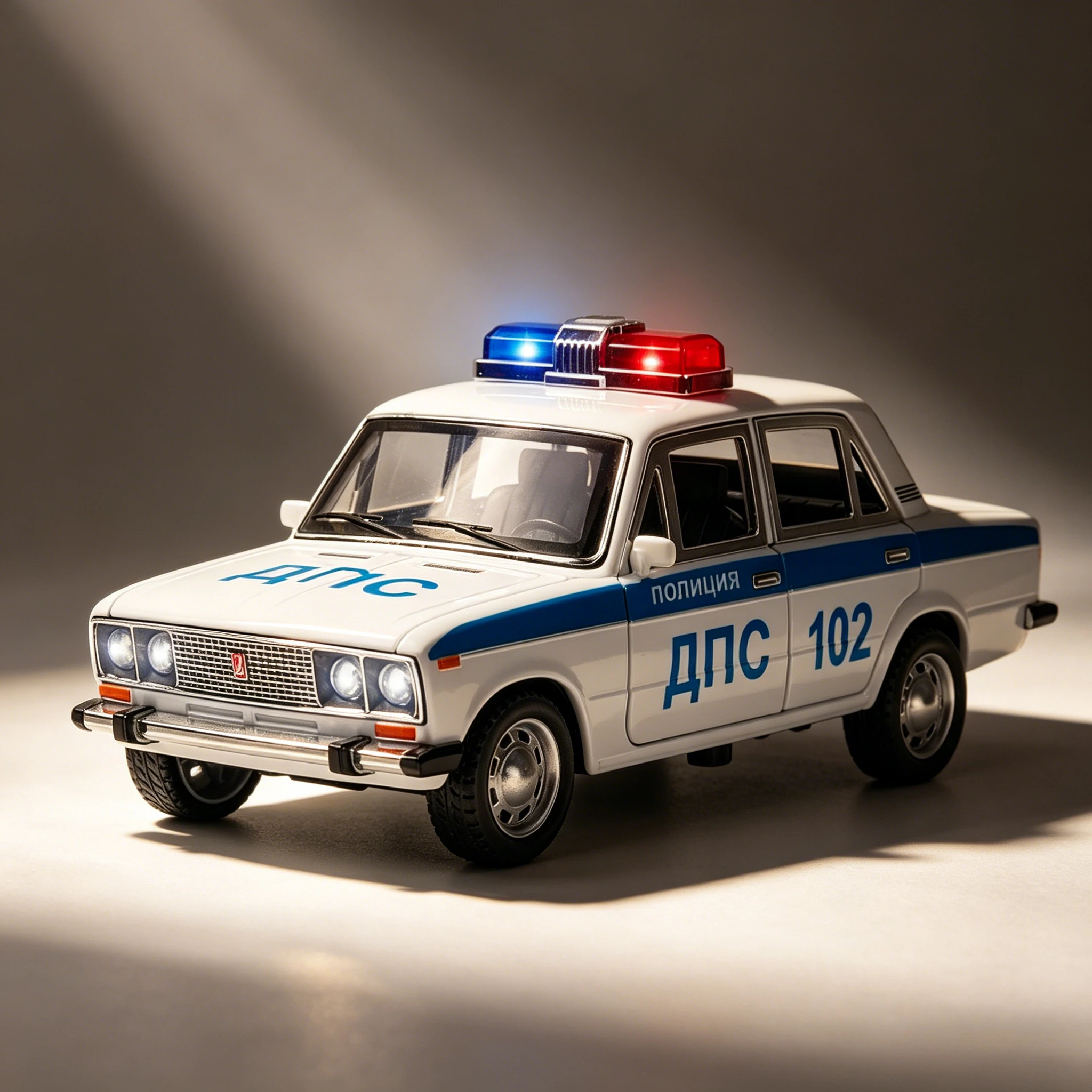 

1:24 Lada 2106 Police Alloy Car Model Metal Diecast Toys with Pull Back Sound and Light Simulation Vehicles for Children Gifts