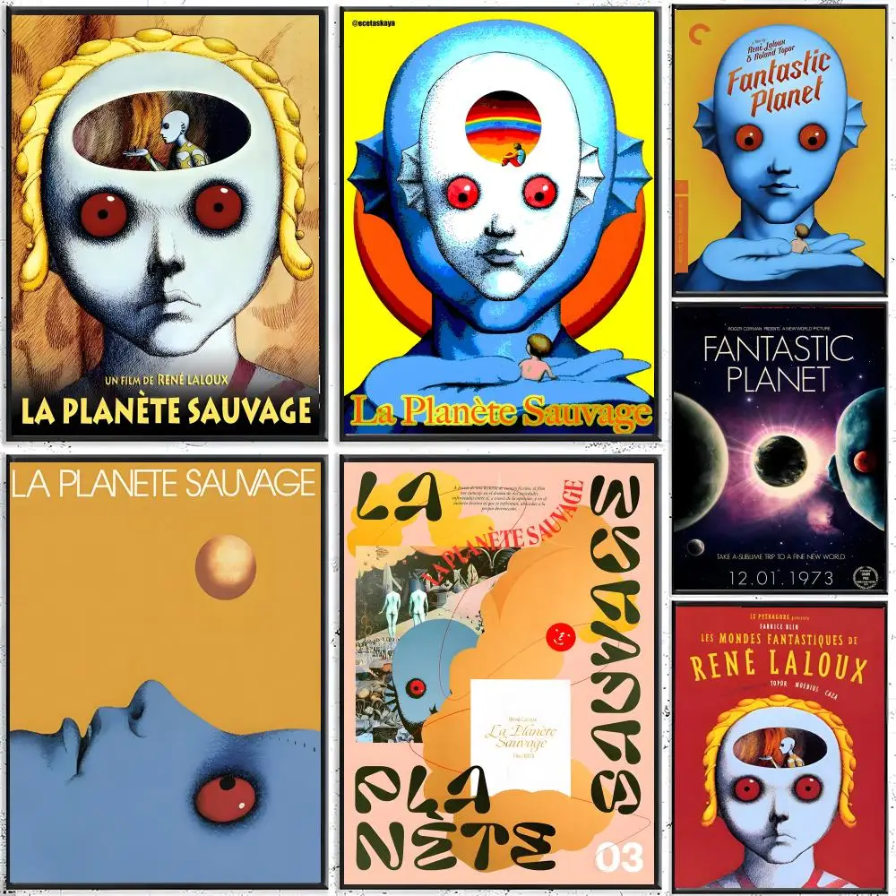 Póster de la película de ciencia ficción La Planete Sauvage, póster clásico e impresiones artísticas de pared, adecuados para salas de estar, dormitorios y bares.