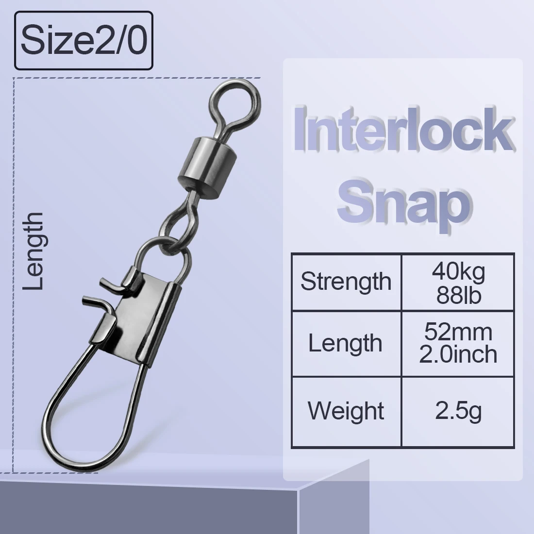 Fish trip Inter lock Snap Rolling Swivels 50 ~ 100er Pack Edelstahl Cross Lock Snap Sea Fishing Connector Terminal Tackle