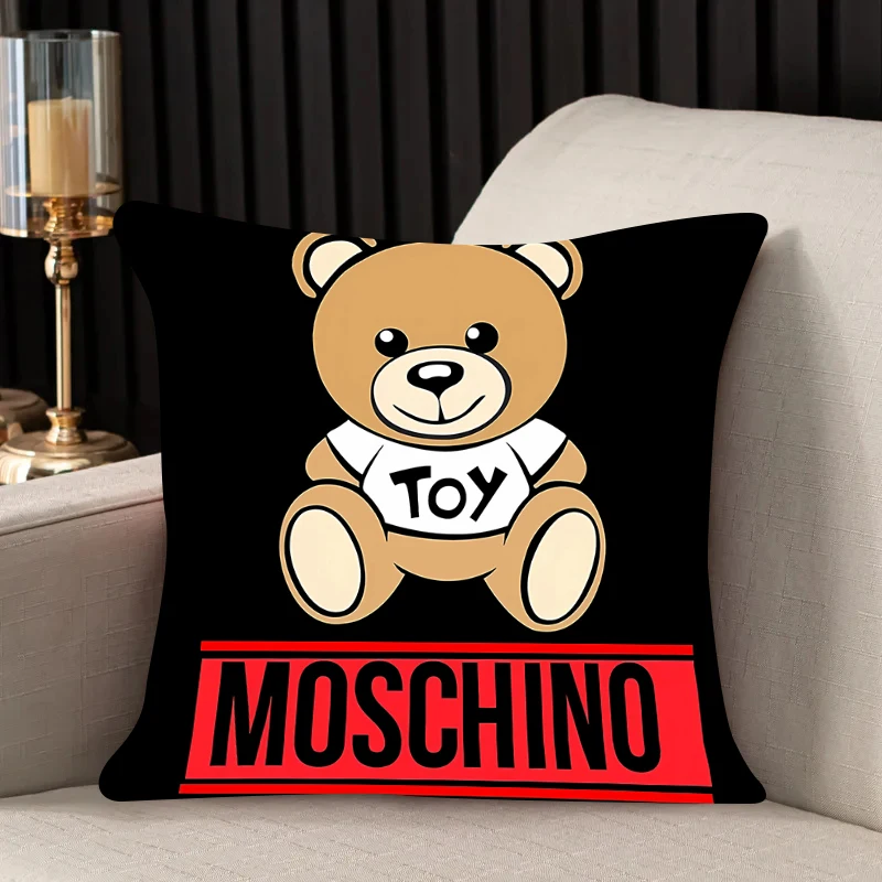 Pillow Case M-MOSCHINO Double-sided Printed Sofa Cushion Cover Headrest Backrest Chair Cushion Cover Fashion Custom Gift 45x45