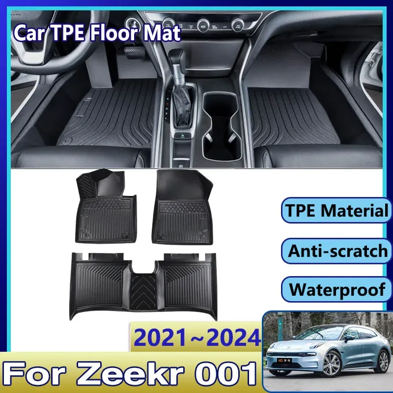 Car TPE Floor Mats For Zeekr 001 2023 Accessories 2021 2022 2024 Dirt-resistant Waterproof Mud Carpet Foot Pads Full Set Tappeto