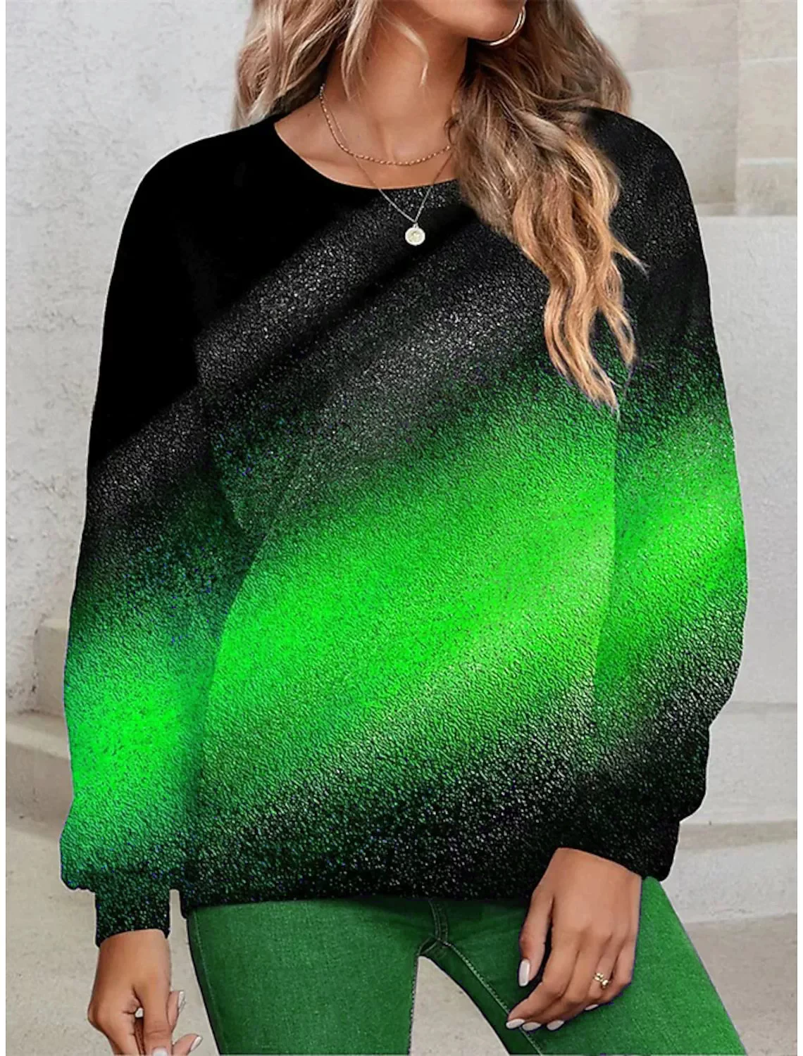Street Style Tie-dye Gradient Women Sweatshirts Autumn Winter Long Sleeve 3d Print Comfort Ladies Casual Sweatshirt 3XL Big Size