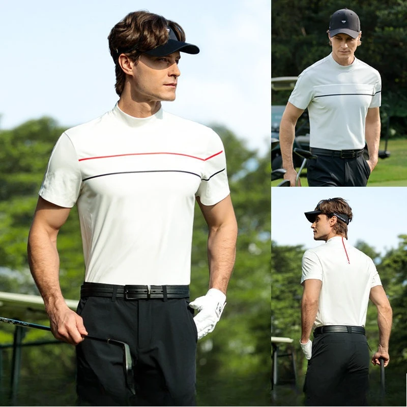 

PGM Men Golf Short Sleeved T Shirt Spring Summer Moisture Absorbing Quick Drying Top Polo Shirt YF870