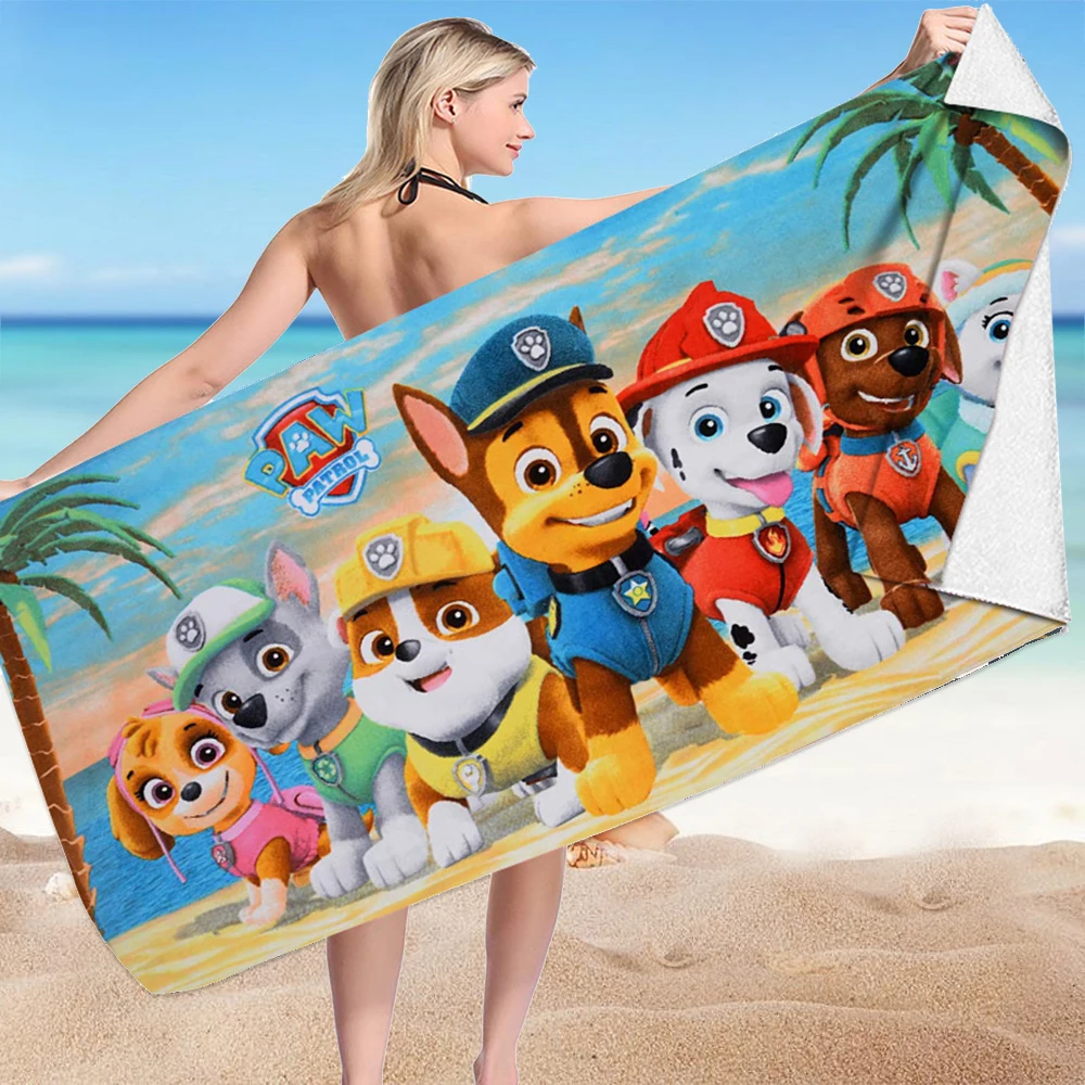 Anime Paw Patrol Beach Towel Cartoon Chase Summer Towels Bathroom Bath Towel Swim Christmas Towels Travel Beach Towel Quick Dry