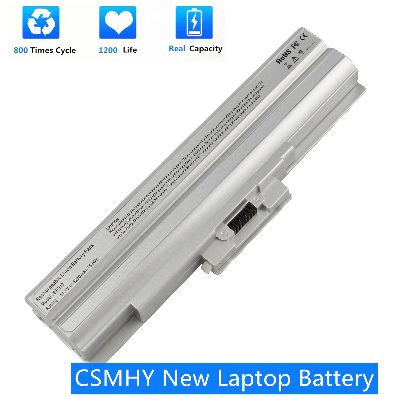 Bateria do Portátil Csmhy Novidades Bps13 Silver para Sony Vgp-bps13 s Bps13a b Vgp-bps13a q Vgp-bpl13 Tx57cn 11.1v