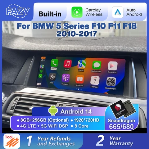 퀄컴 665/680 10.25인치 안드로이드 14 무선 카플레이 BMW 5 시리즈 F10 F11 F18 2010-2017 차량용 스크린 스테레오 라디오 GPS 네비 DSP 퀄컴 665/680 10.25인치 안드로이드 14 무선 카플레이 BMW 5 시리즈 F10 F11 F18 2010-2017 차량용 스크린 스테레오 라디오 GPS 네비 DSP
