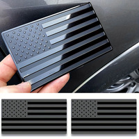 2pcs Black American Flag USA Sticker Decal for Car 3D US American Flag Emblem Decals for Trucks 5\