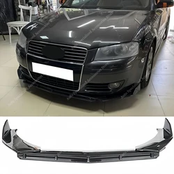 Gloss ABS Front Bumper Lip Spoiler Splitter Diffuser For Audi A3 8P TFSI FSI TDI 2003-2008 Pre-Facelift Retroft Bodykits Tuning