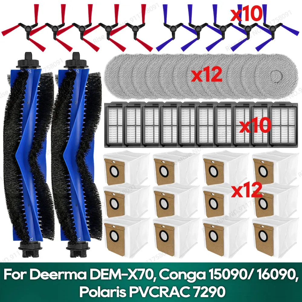 Compatible for Deerma Robot Vacuum X70 / Deerma DEM-X70 Accessories Filter Dust Bag Mop Cloth