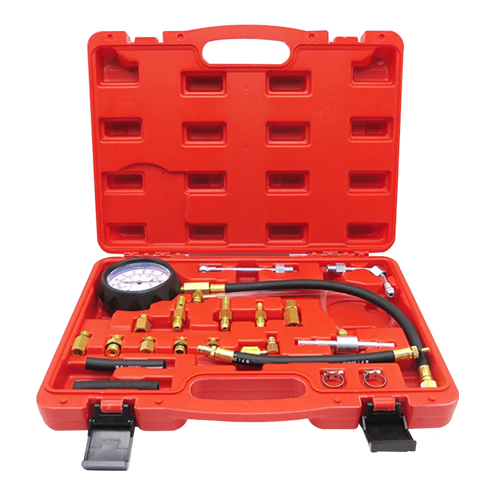 

Fuel Pressure Tester Gauge Kit 140PSI Gasoline Gas Injection Manometer Tool Set Fuel Injection Pump Pressure Tester Tools