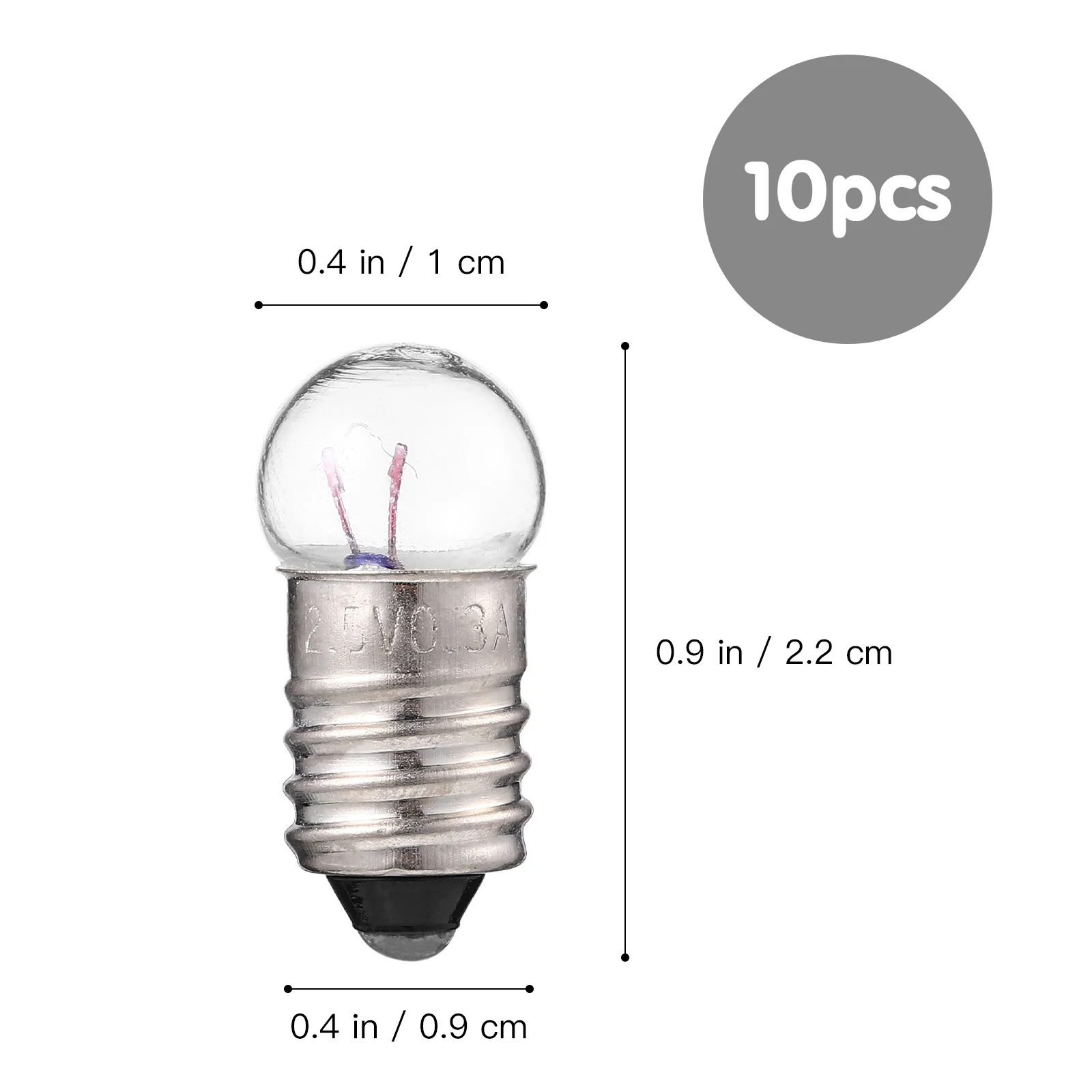 10Pcs Mini Small Light Bulbs Round Bulbs Electrical Circuit Kits Science Experiments School Lab Teaching Supplies Physics