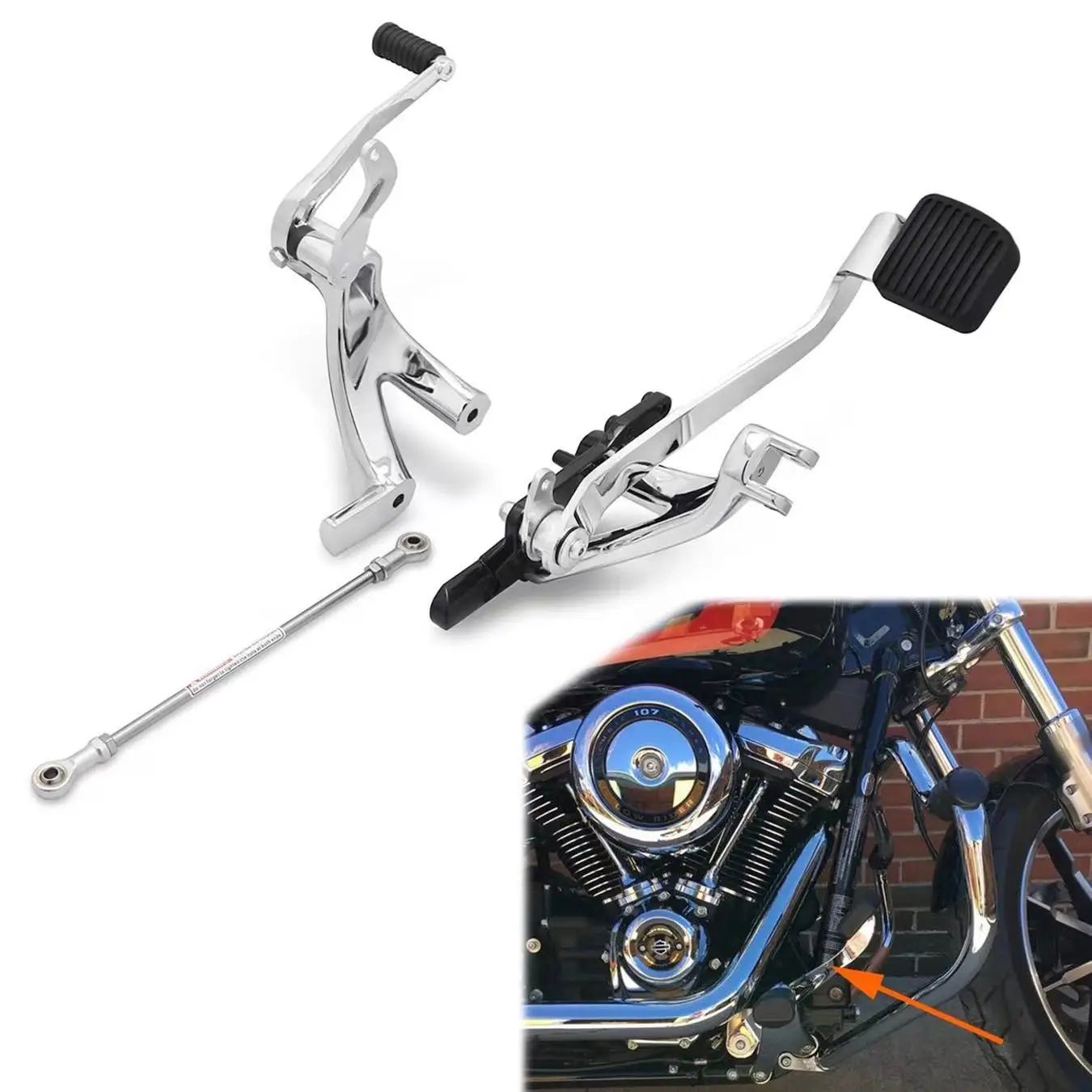 

Motorcycle Forward Control Kit Stretched Foot Controls For Harley Softail Low Rider FXLR 107 FXLRS 117 Street Bob FXBB 114 18-24