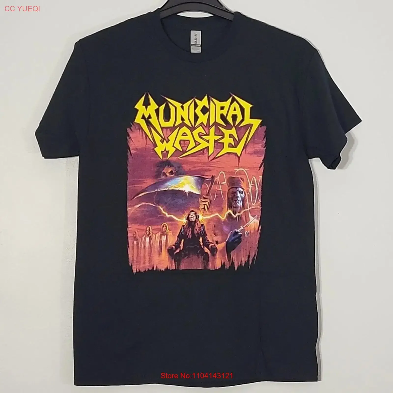 MUNICIPAL WASTE Electrified Brain M MEDIUM Official T Shirt Black Mens Band Logo vintage Washed Comfortable Stylish Soft Casual