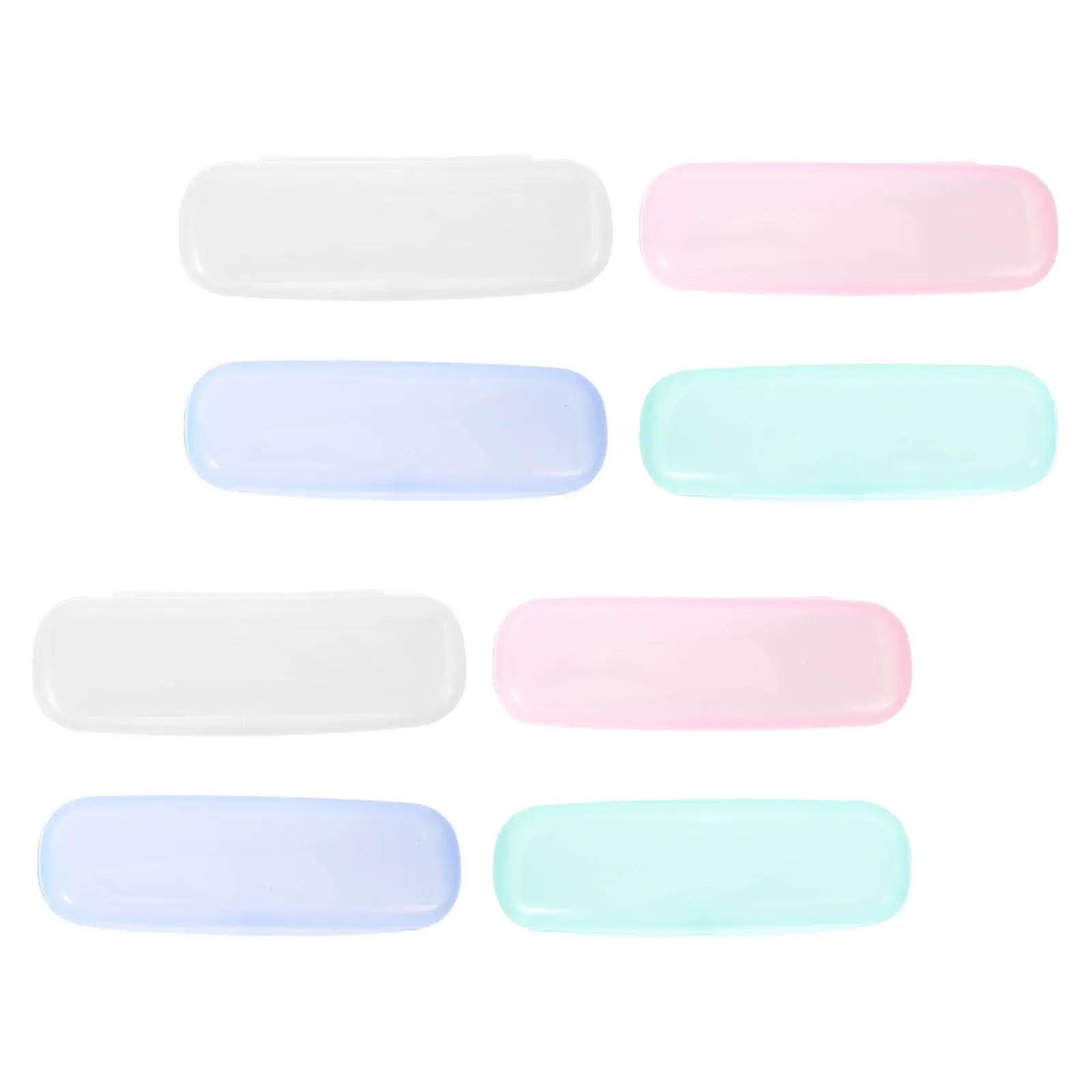 8Pcs Eyeglass Case Translucent Plastic Lightweight Portable Protective Storage Box Travel Glasses Holder for Backpack Purse